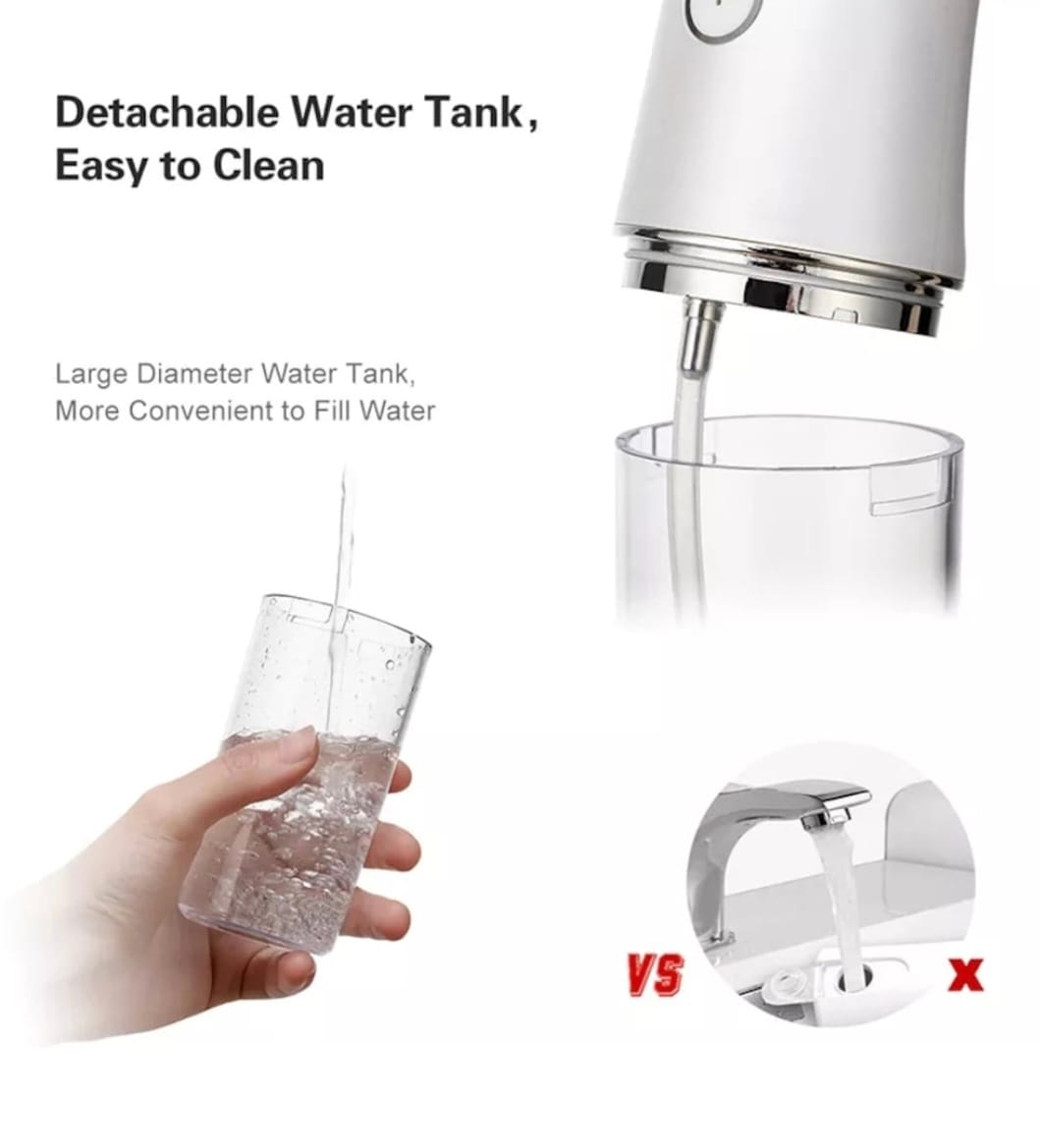 Irigator bucal fara fir, 3 moduri, Rezervor 230 ml, Functie masaj, 1400-1800 impulsuri/minut, ABS, Alb - imagine 3