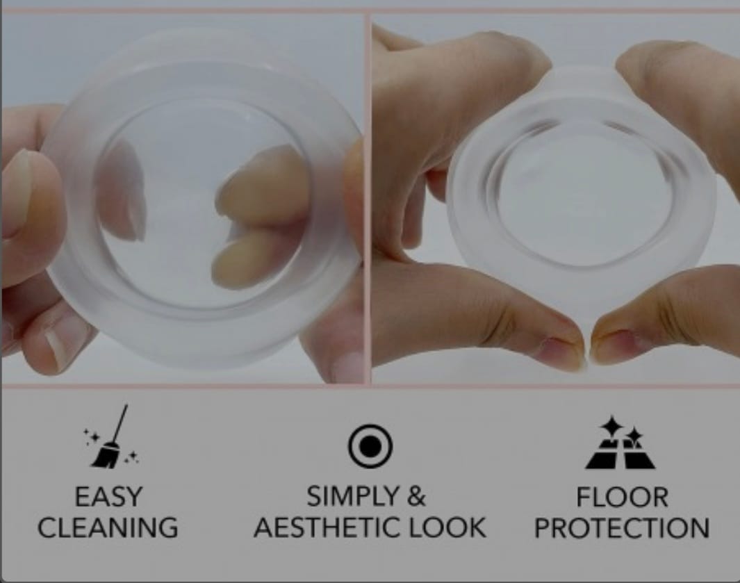 Set 4 picioruse transparente din silicon antivibratie pentru masina de spalat - imagine 3