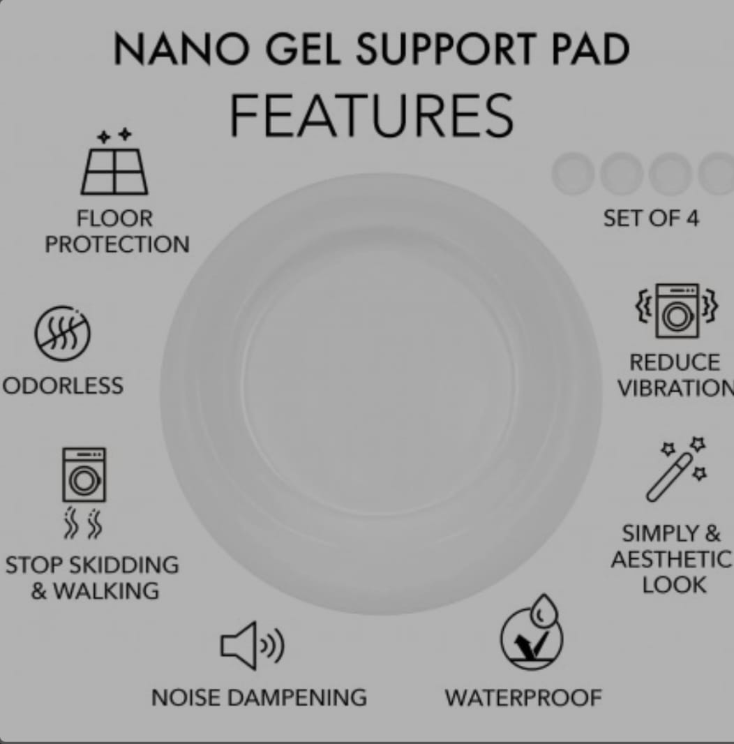 Set 4 picioruse transparente din silicon antivibratie pentru masina de spalat - imagine 4