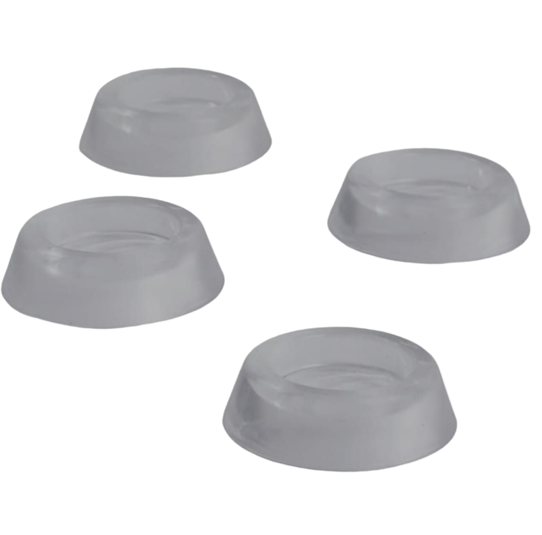 Set 4 picioruse transparente din silicon antivibratie pentru masina de spalat