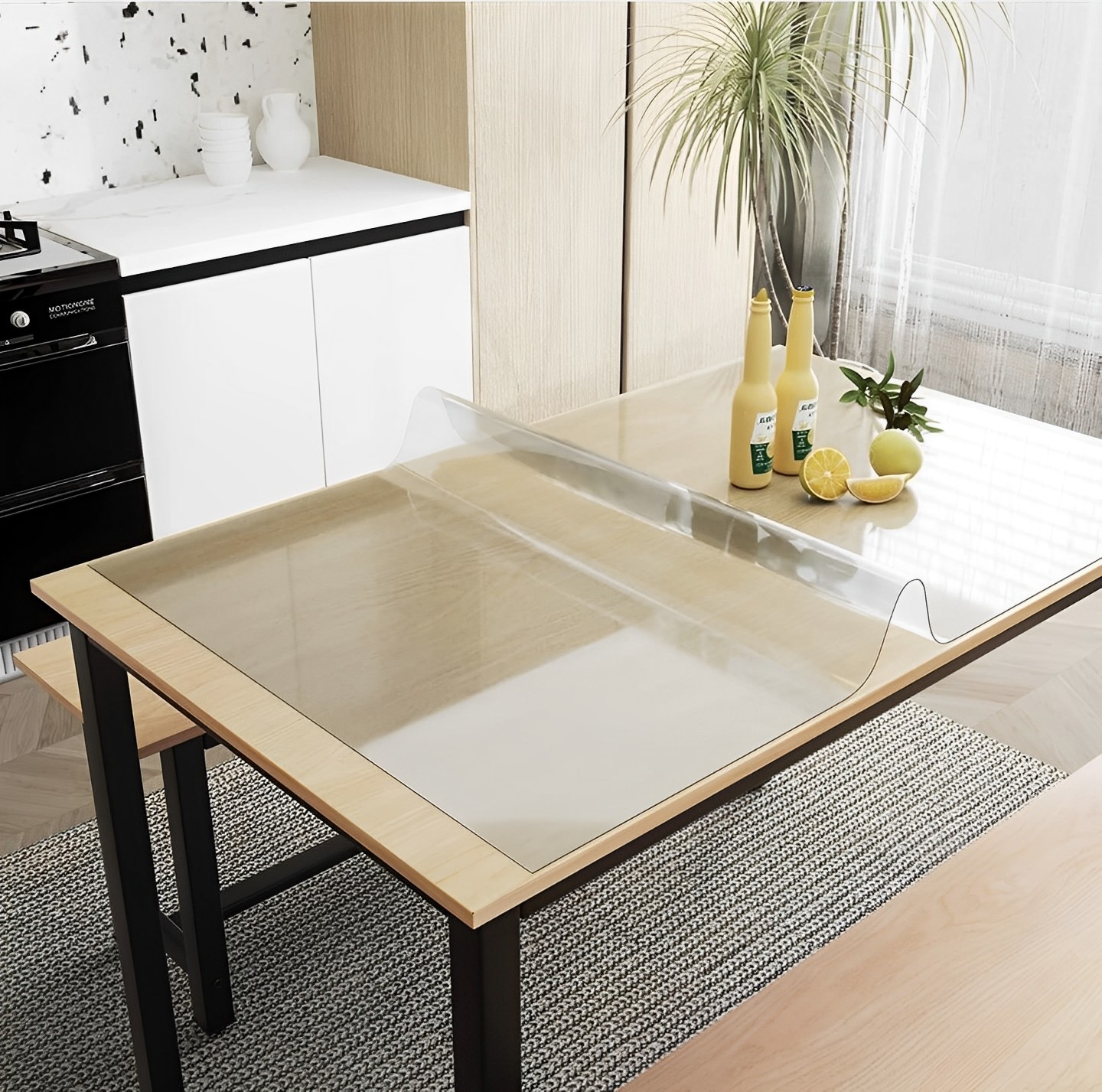 Fata de masa transparenta din silicon, 100x100 cm, grosime 1.2 mm, aspect ca de sticla - imagine 9
