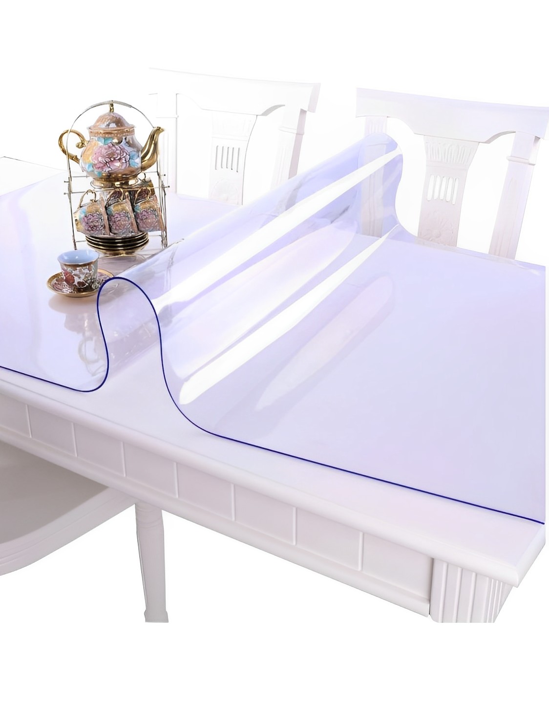 Fata de masa transparenta din silicon, 100x100 cm, grosime 1.2 mm, aspect ca de sticla - imagine 6