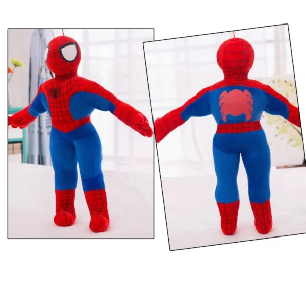 Spiderman din pluș, 50 cm, costum clasic roșu/albastru, musculos și expresiv