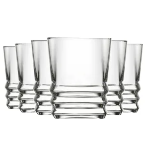 Set 6 Pahare din Sticla Transparenta cu Model in Relief, Capacitate 85ml, Ideal pentru Aperitive – ABYZ™