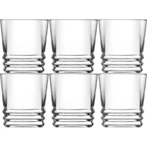 Set 6 Pahare din Sticla Transparenta cu Model in Relief, Capacitate 85ml, Ideal pentru Aperitive – ABYZ™