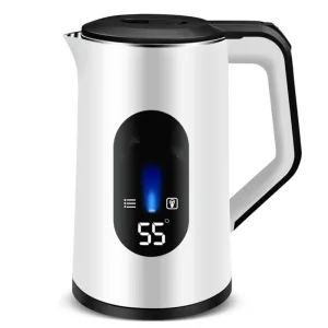Fierbator electric portabil de 3L, ABYZ aparat de bucatarie de uz casnic, oprire automata digitala inteligenta alb