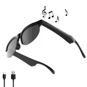 Casti Wireless Ochelari de Soare Smart ABYZ Negru Handsfree Bluetooth cu Asistent Vocal