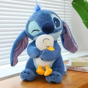 Jucarie Stitch plus cu ratusca 30 cm plus premium, cadou dragalas pentru copii, baieti si fete, ABYZ culoare Albastru