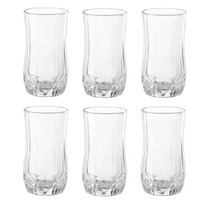 Set 6 Pahare Din Sticla cu Model, River, Capacitate 330ml, Ideal pentru Apa, Bauturi Reci, Cocktail – ABYZ