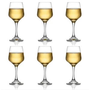 Set 6 pahare cu picior ABYZ 380 ml, sticla transparenta, design elegant pentru servire apa