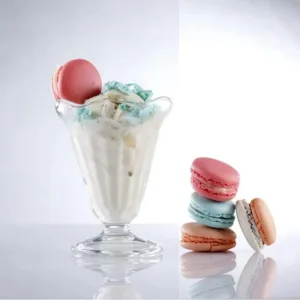 Set 6 cupe inghetata din sticla transparenta ABYZ, 225 ml, model fatetat elegant, pahare desert, fructe si servire premium