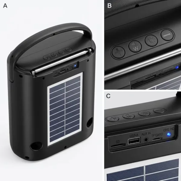 detaliat cu specificațiile oficiale ale boxei cu autonomie de 3-5 ore și baterie de 1500 mAh.