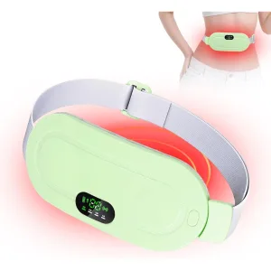 Centura abdominala cu incalzire si masaj pentru dureri menstruale si lombare 3 trepte termice 4 moduri vibromasaj ABYZ Verde