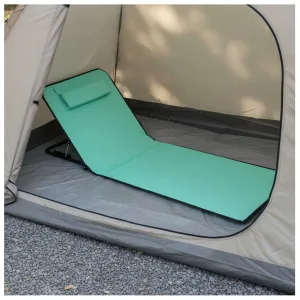 Saltea pliabila pentru plaja ABYZ, impermeabila, spatar reglabil in 5 trepte, perna integrata, include geanta de transport, 145 x 50 cm, Verde