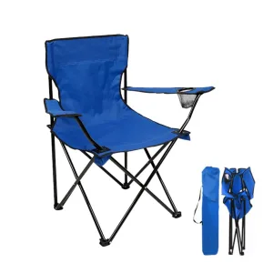 Scaun Camping Pliabil Portabil ABYZ Usor Compact cu Suport Pahar si Husa Albastru