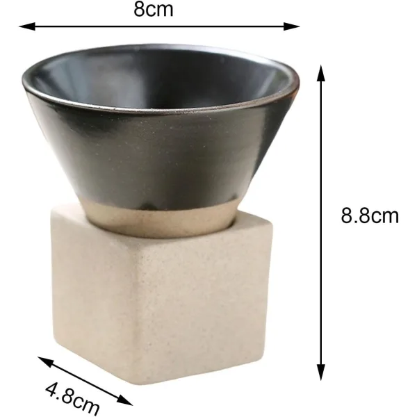 Dimensiuni tehnice ceasca espresso: 8 cm diametru, 8.8 cm inaltime si 4.8 cm baza.