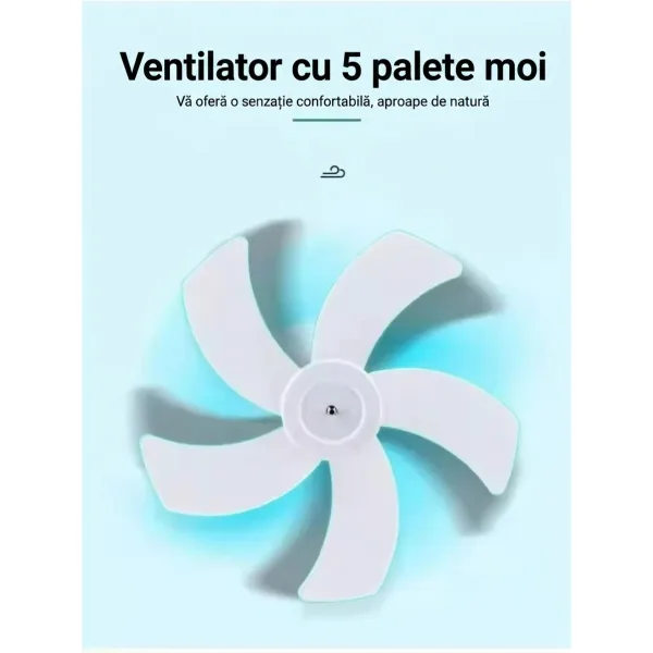 Ventilator solar cu picior 1.2m, telecomanda wireless, cablu de 5m si specificatii tehnice complete.