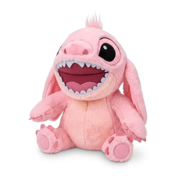 Jucarie din plus roz Stitch Angel 45cm ABYZ pe fundal alb
